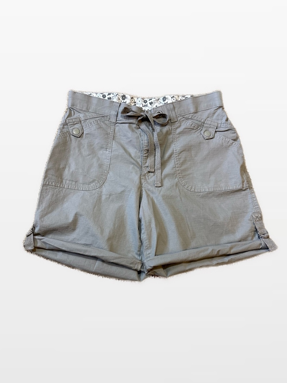 Lee Women’s Size 6 Drawstring Utility Taupe Cargo Shorts